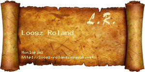 Loosz Roland névjegykártya